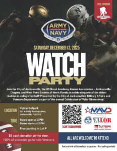 The Military Affairs and Veterans Department Watch Party for the Army vs. Navy game takes place on December 13th.